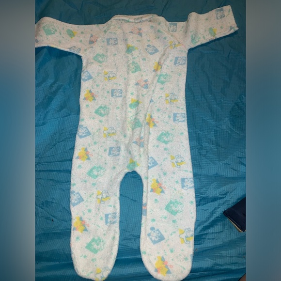 Vintage 80-90s Triplets one-piece pajama for babies, Vtg baby sleepwear 6/9 m - Picture 3 of 3